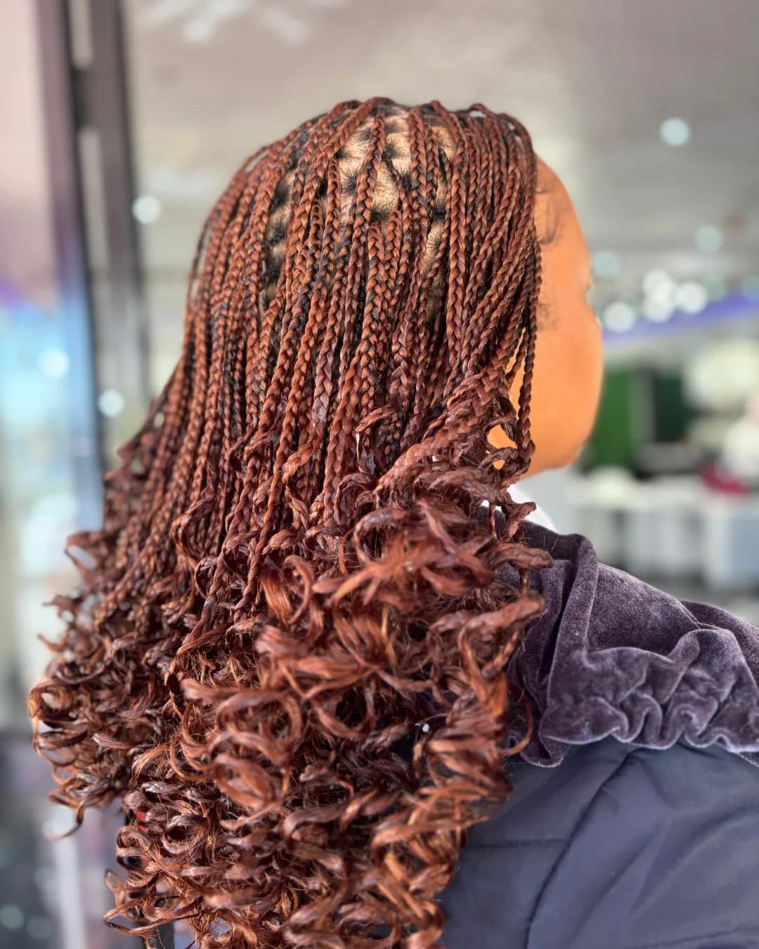 Auburn French Curl Braids