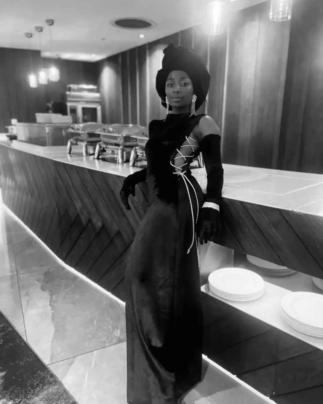 Monochrome Editorial Velvet Column