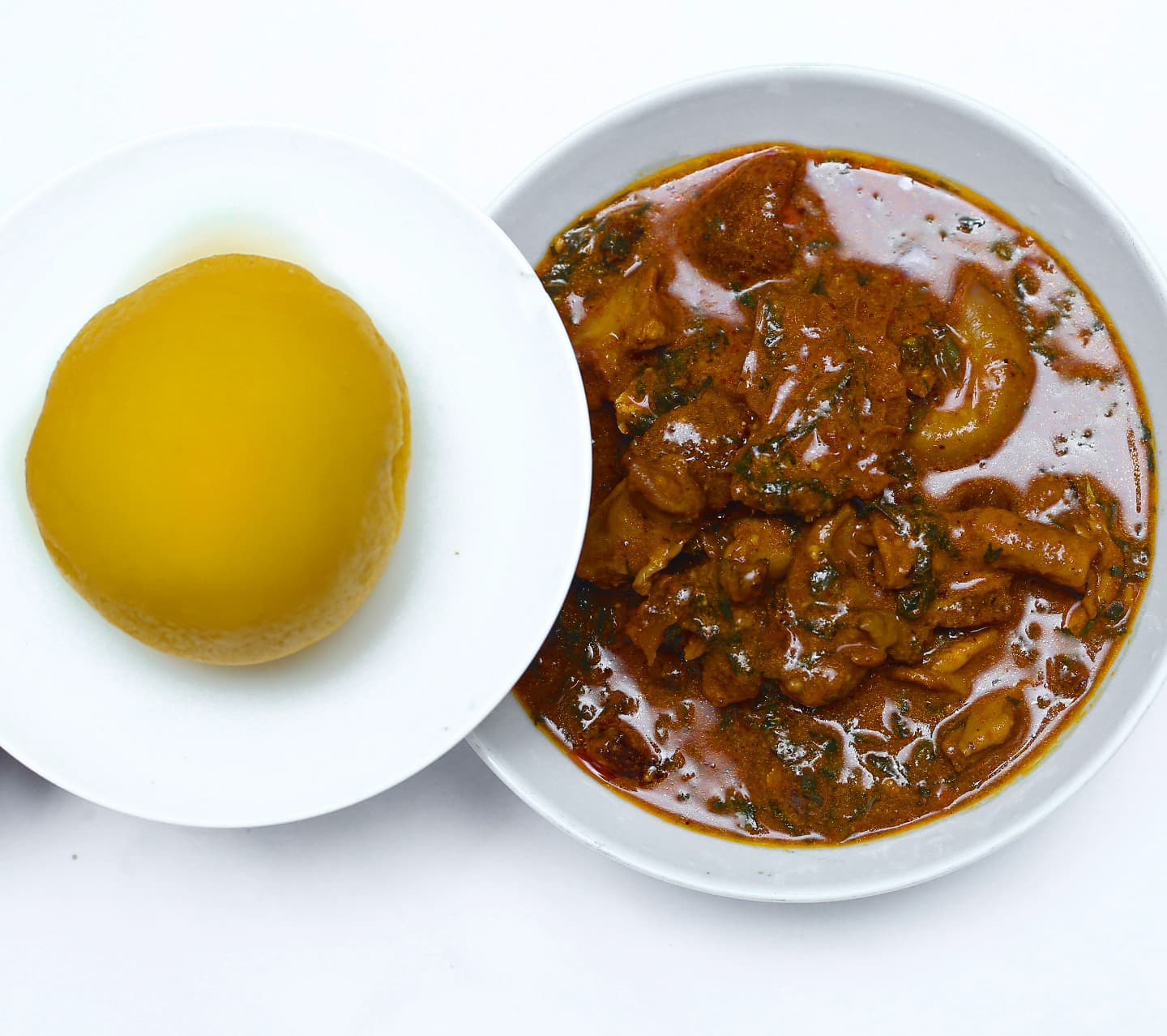 White Rice, Native Stew & Fried Plantain Platter