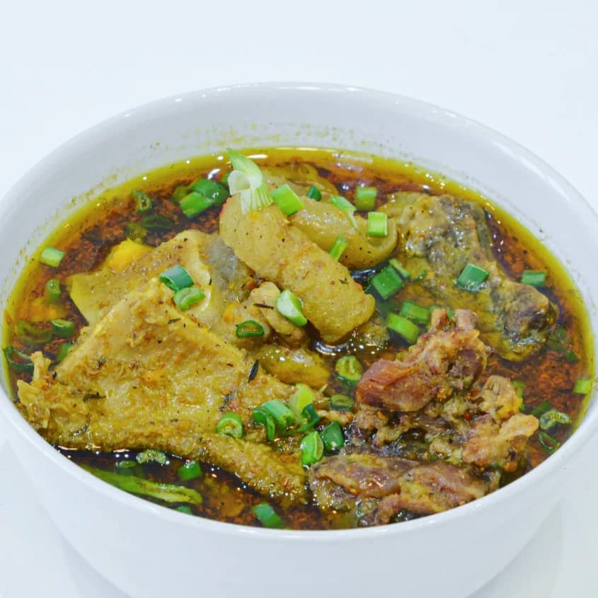 Steaming Assorted Meat Peppersoup with Tripe & Cow Leg